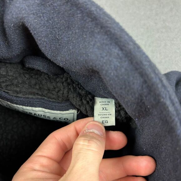 Levis Jacket Mens XL Navy Blue Fleece Sherpa Lined Full Zip Pockets Wool Blend - Picture 7 of 12